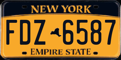 NY license plate FDZ6587
