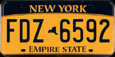 NY license plate FDZ6592