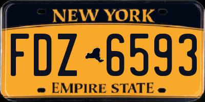 NY license plate FDZ6593