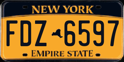 NY license plate FDZ6597