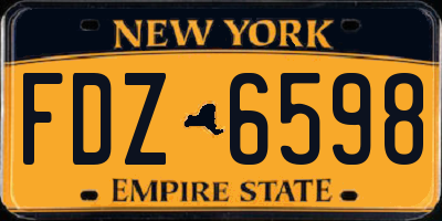 NY license plate FDZ6598