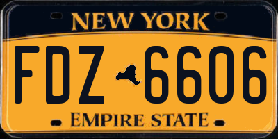 NY license plate FDZ6606