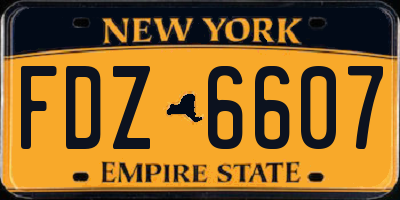 NY license plate FDZ6607