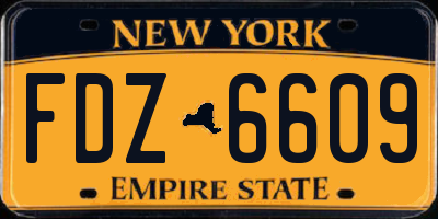 NY license plate FDZ6609