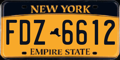 NY license plate FDZ6612
