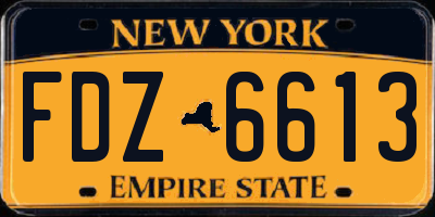 NY license plate FDZ6613