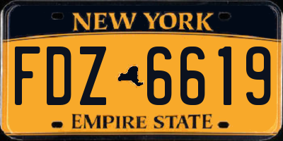 NY license plate FDZ6619