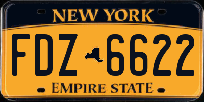 NY license plate FDZ6622