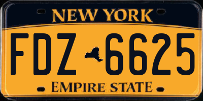 NY license plate FDZ6625