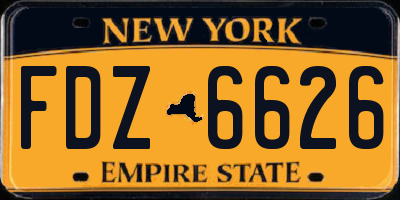 NY license plate FDZ6626