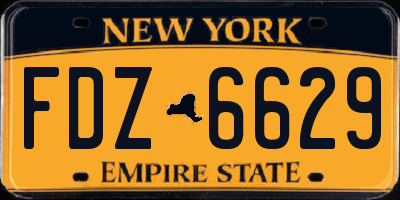 NY license plate FDZ6629