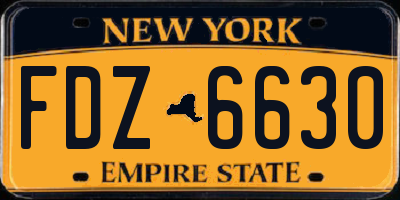NY license plate FDZ6630