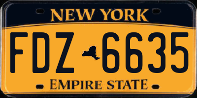 NY license plate FDZ6635