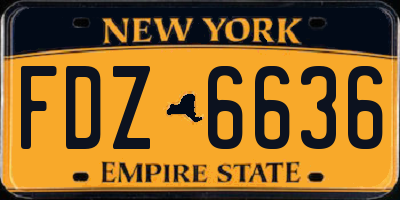 NY license plate FDZ6636