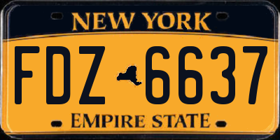 NY license plate FDZ6637