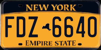 NY license plate FDZ6640