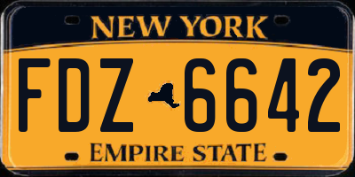 NY license plate FDZ6642