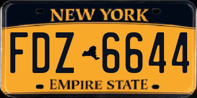 NY license plate FDZ6644