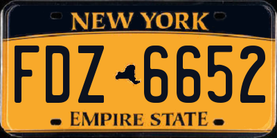NY license plate FDZ6652
