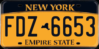 NY license plate FDZ6653