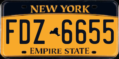 NY license plate FDZ6655