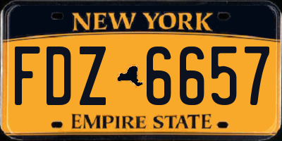 NY license plate FDZ6657