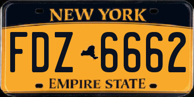 NY license plate FDZ6662