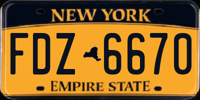 NY license plate FDZ6670