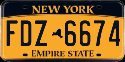 NY license plate FDZ6674