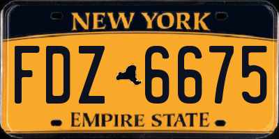 NY license plate FDZ6675