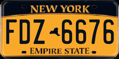 NY license plate FDZ6676