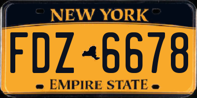 NY license plate FDZ6678