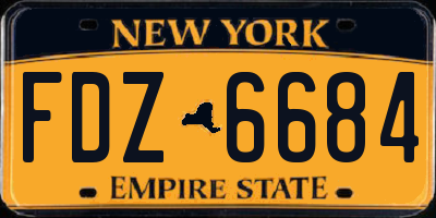 NY license plate FDZ6684