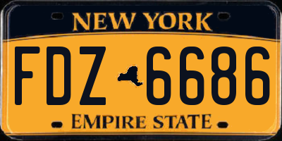 NY license plate FDZ6686