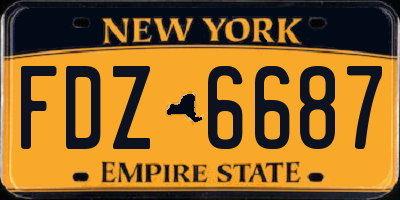 NY license plate FDZ6687