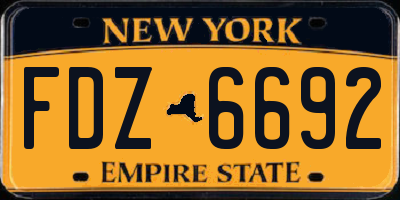 NY license plate FDZ6692