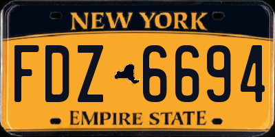 NY license plate FDZ6694
