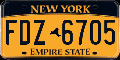 NY license plate FDZ6705