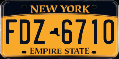 NY license plate FDZ6710