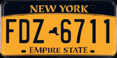 NY license plate FDZ6711
