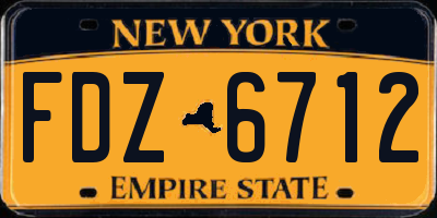NY license plate FDZ6712