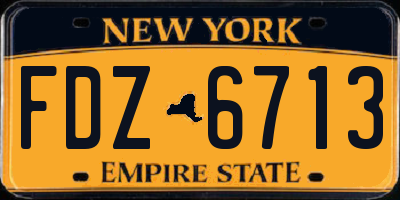 NY license plate FDZ6713