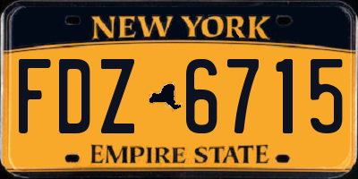 NY license plate FDZ6715