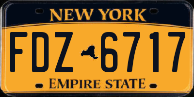 NY license plate FDZ6717