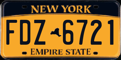 NY license plate FDZ6721