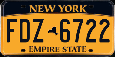 NY license plate FDZ6722