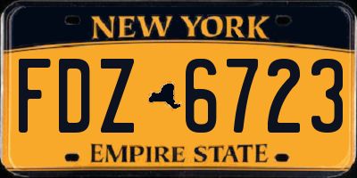NY license plate FDZ6723