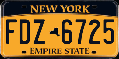 NY license plate FDZ6725