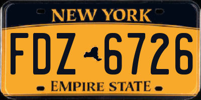 NY license plate FDZ6726