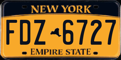 NY license plate FDZ6727
